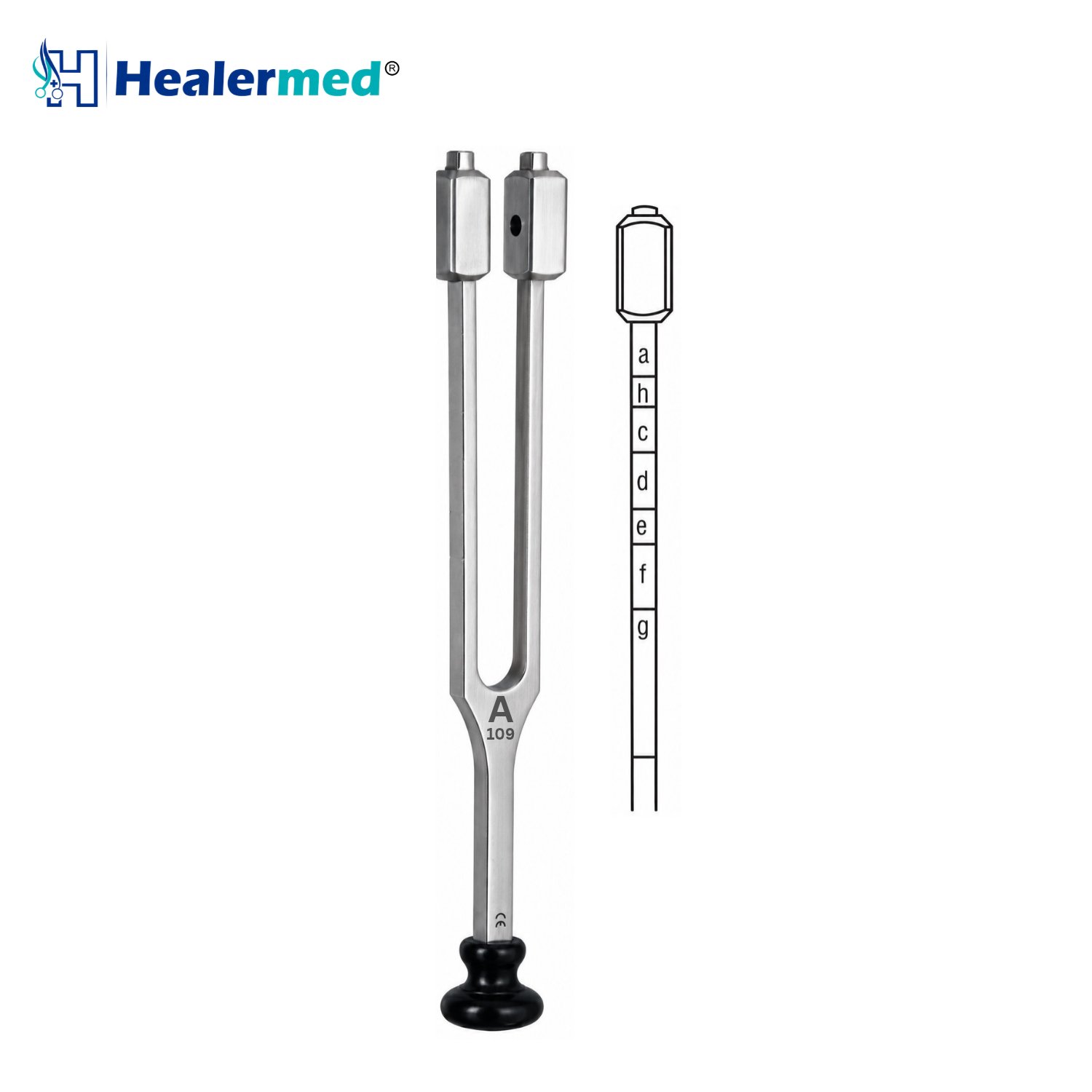Koenig Tuning Fork with Foot A 109 Hz, medical tuning fork