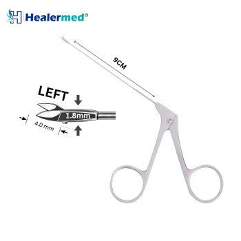 Wullstein Micro Ear Scissors Bent Left – 4mm Blades, 9cm