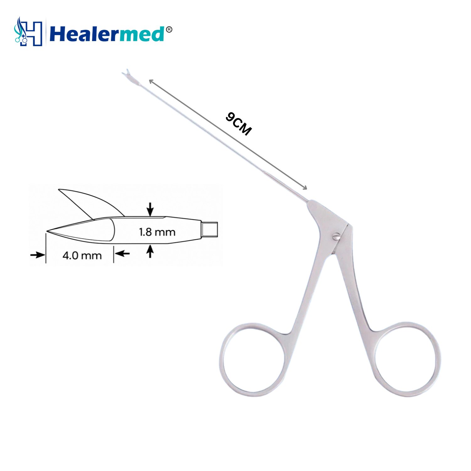 Wullstein micro ear scissors, straight, 4mm blades, 9cm
