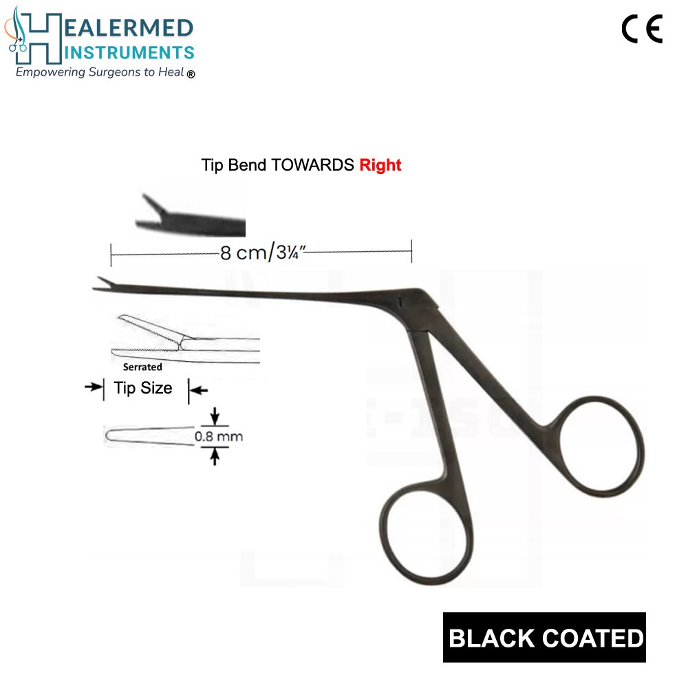 Micro Ear Forcep Right Side Tip Black Coated Micro Ear Forcep Right Side Tip Black Coated