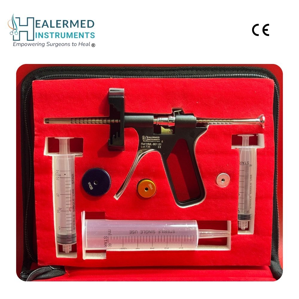 Universal Fat Injection Gun for Fat Grafting – Compatible with 10cc, 20cc & 50/60cc Syringes
