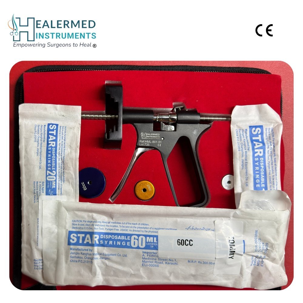 Universal Fat Injection Gun for Fat Grafting – Compatible with 10cc, 20cc & 50/60cc Syringes