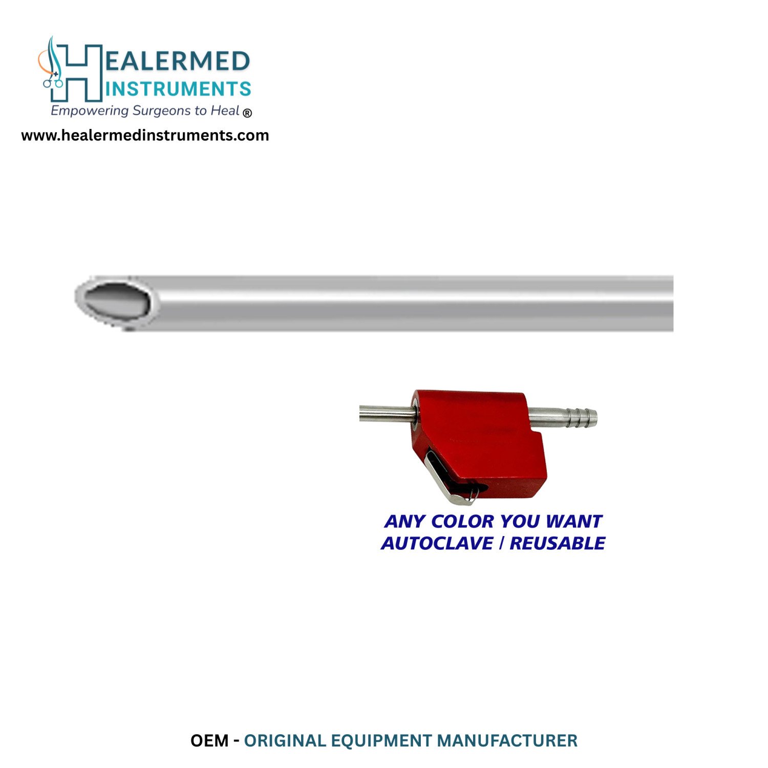 Single Hole Tip on top MicroAire-Compatible Liposuction Cannula Single Hole Tip on top MicroAire-Compatible Liposuction Cannula