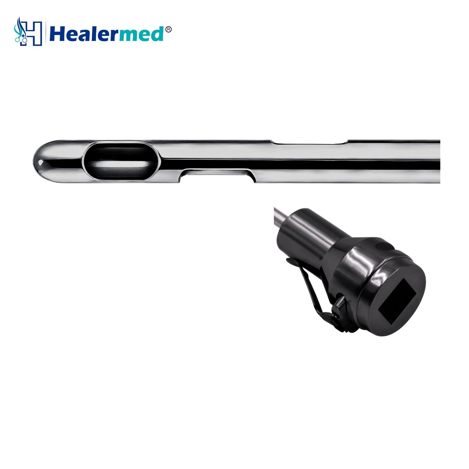 Vibrasat quick lock compatible Spiral Port Cannula, German stainless steel