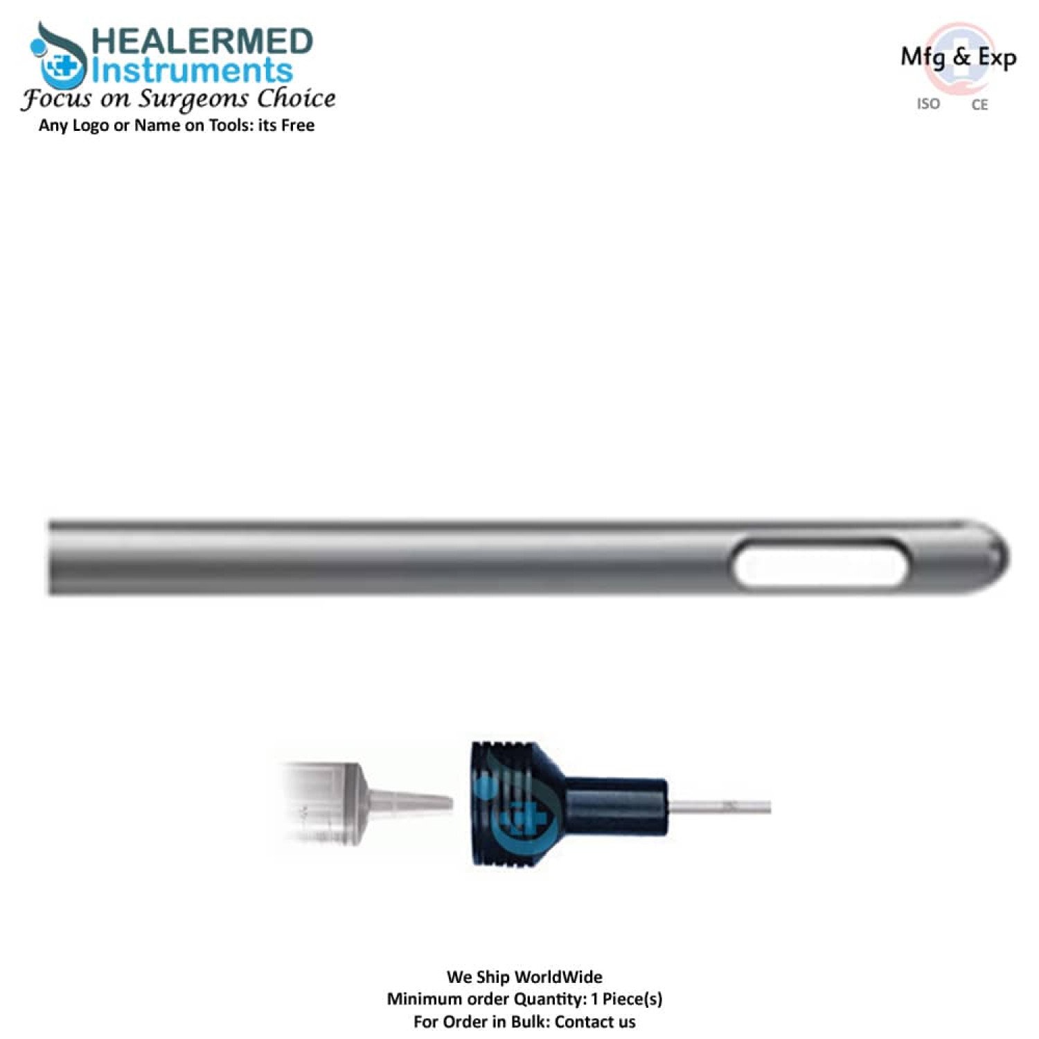 Cobra Style Round Tip cannula 60cc tommey hub connector