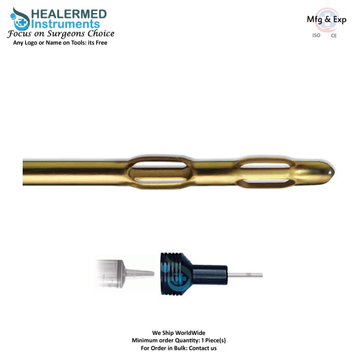 Double Basket Liposuction Cannula 60cc tommey hub connector Double Basket Liposuction Cannula 60cc tommey hub connector