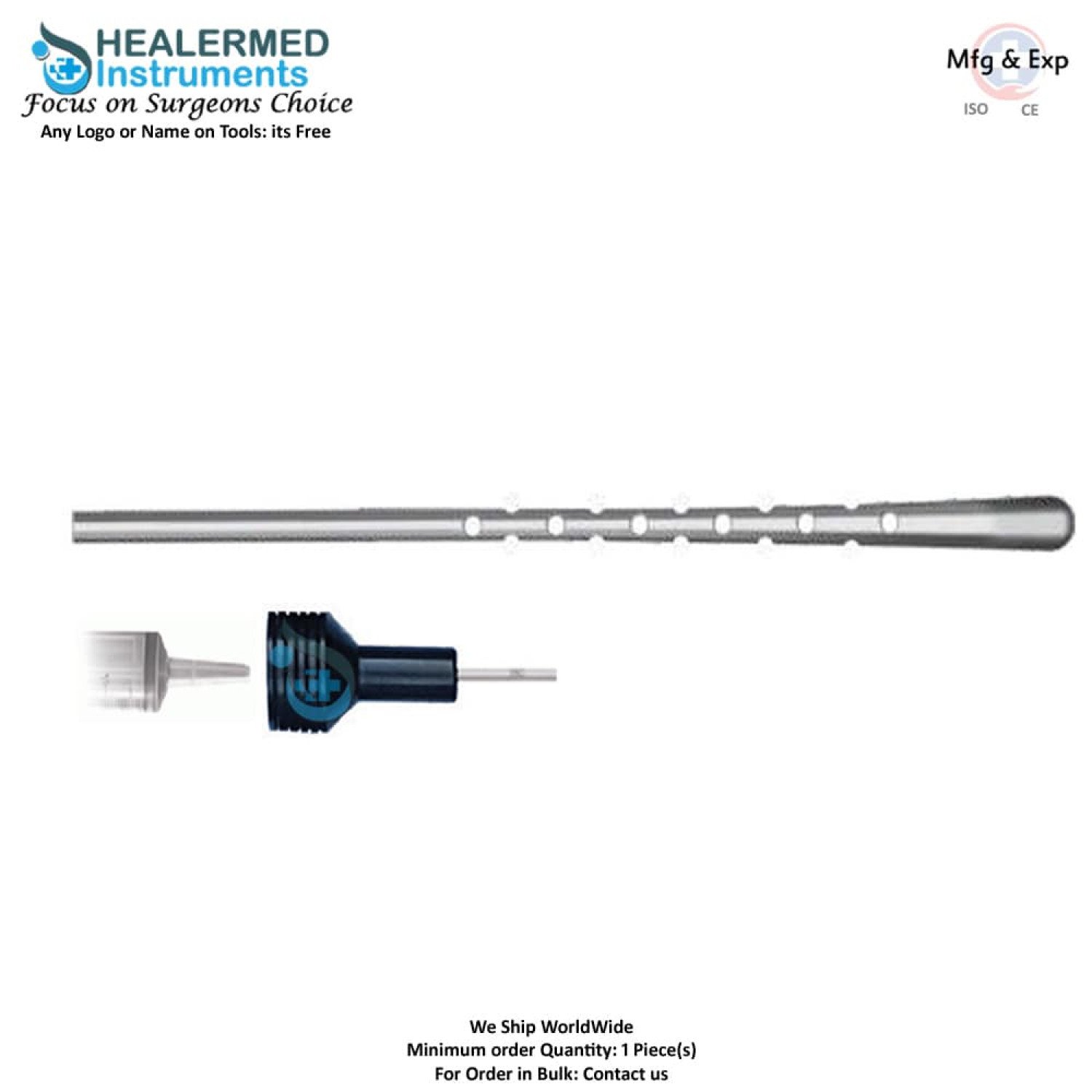 Facelift infiltration cannula 60cc tommey hub connector