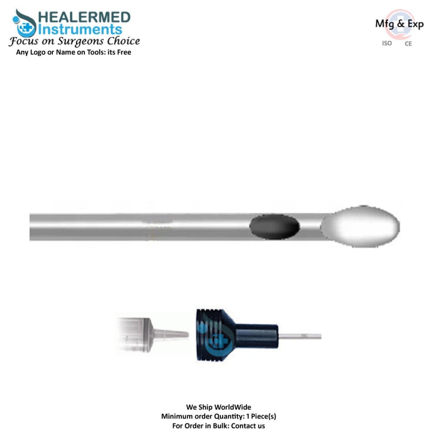 Single Central hole with Tapered Tip Liposuction cannula 60cc tommey hub connector Single Central hole with Tapered Tip Liposuction cannula 60cc tommey hub connector