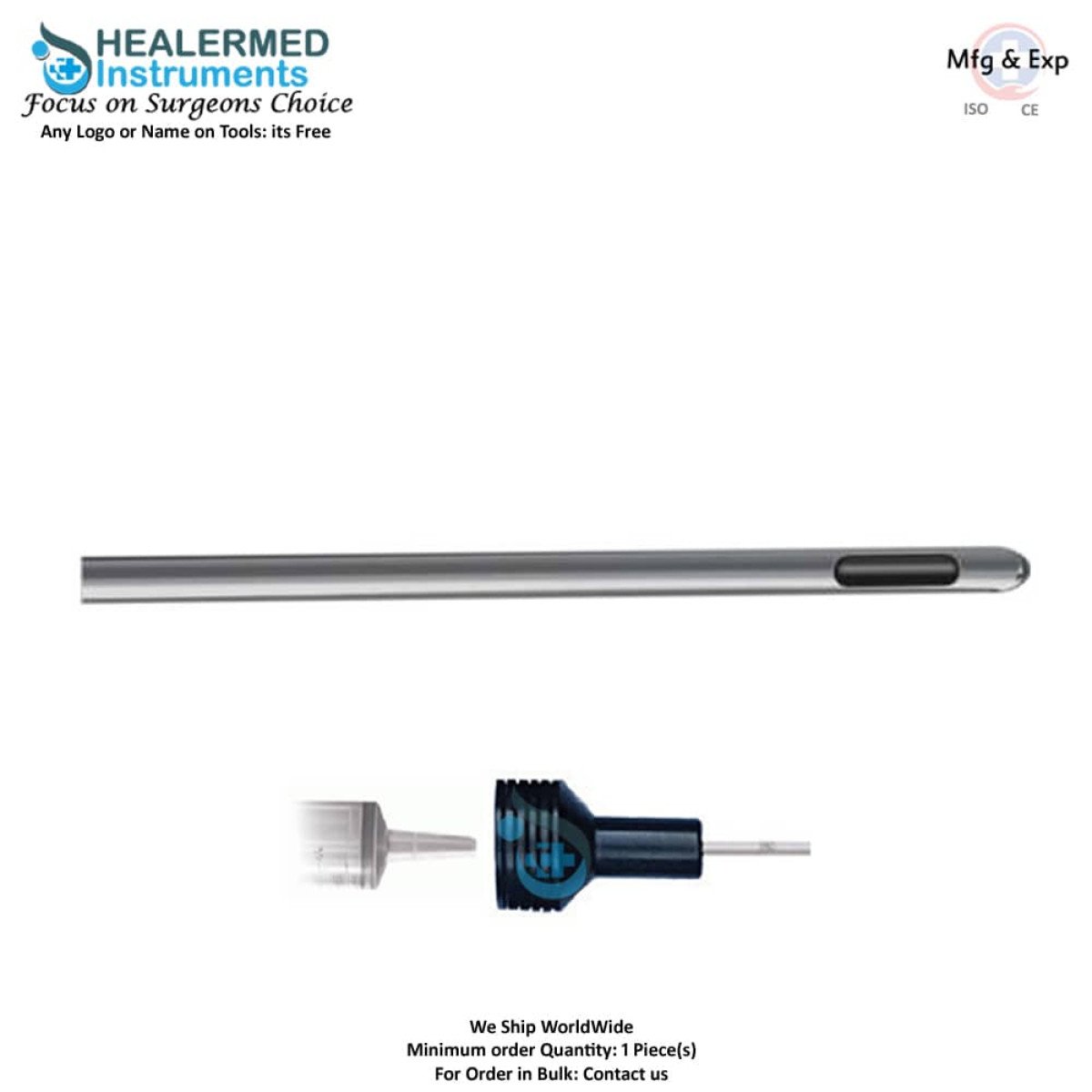 Standard Single Hole Liposuction cannula 60cc tommey hub connector