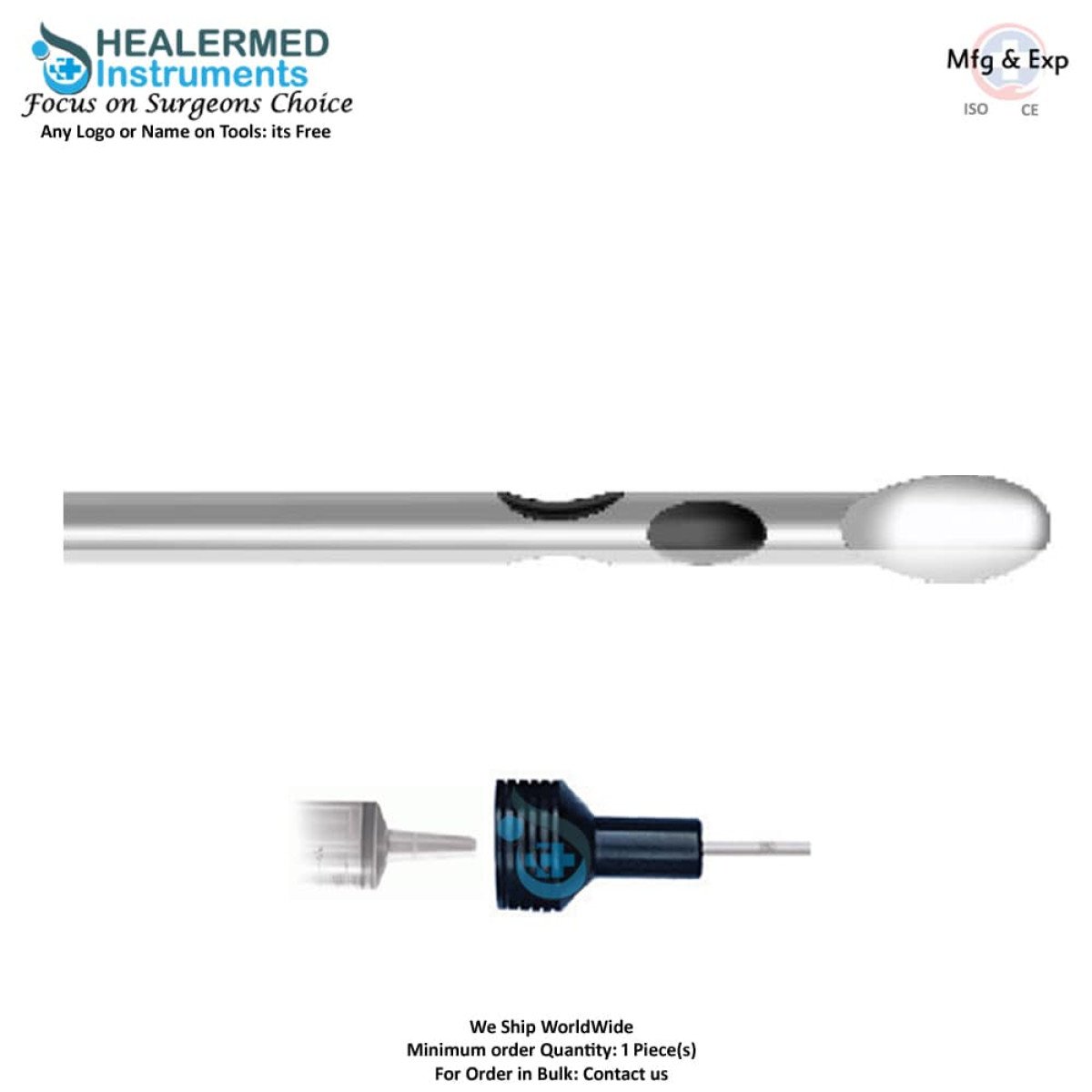 Three holes Two parallel one upper hole with spatula tip 60cc tommey hub connector