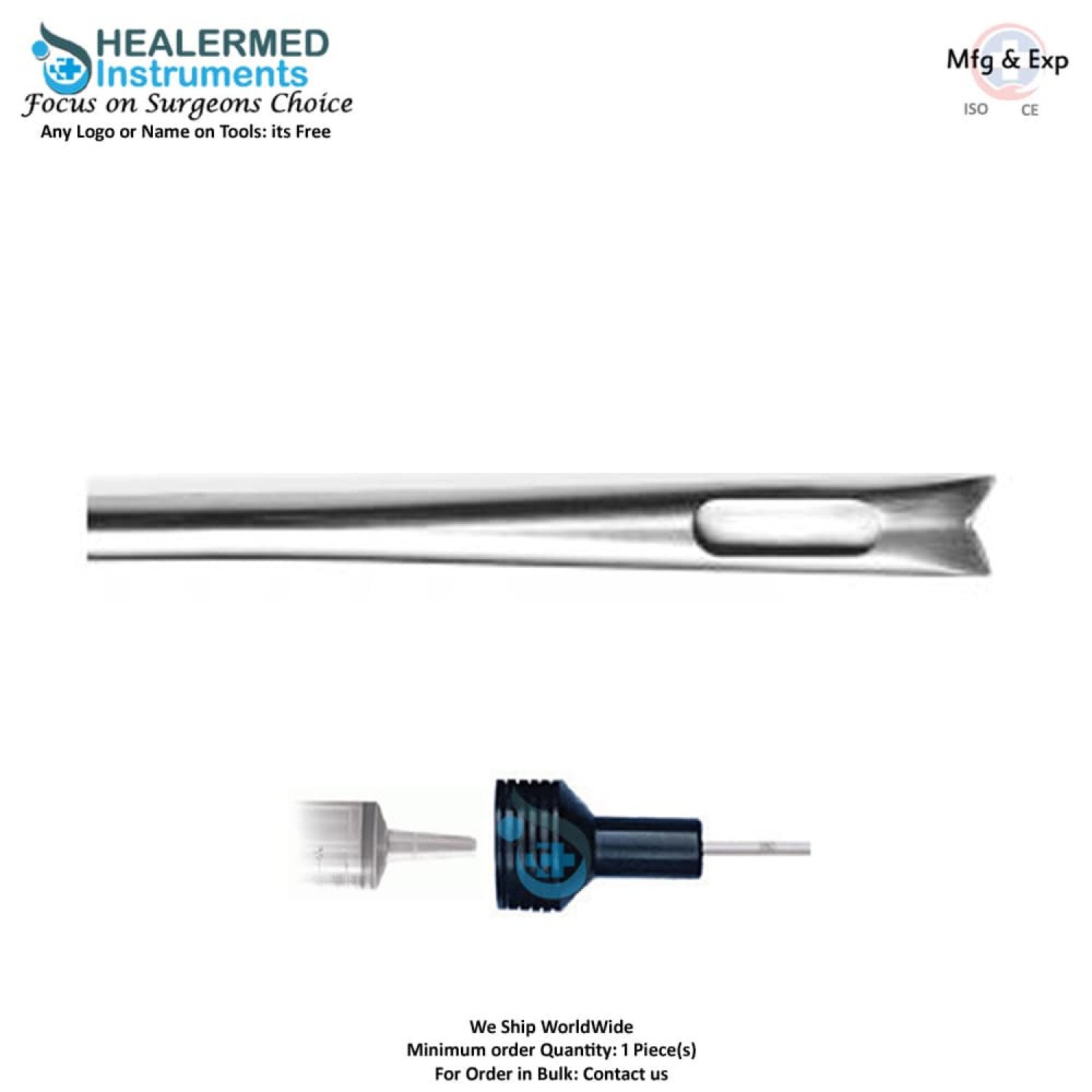 Face Lift V Shape Flap Dissector Cannula 60cc tommey hub connector