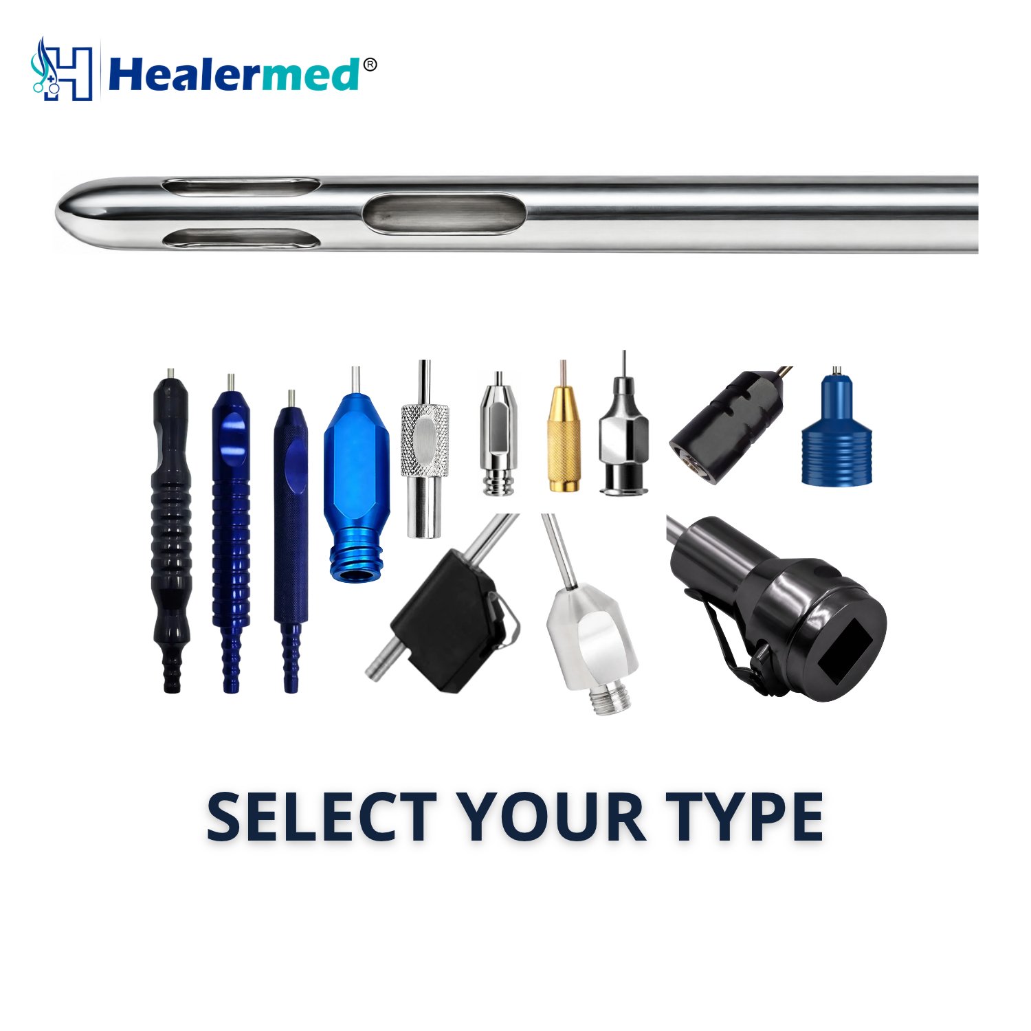 Accelerator three port liposuction cannula with graded port sizes, German stainless steel
