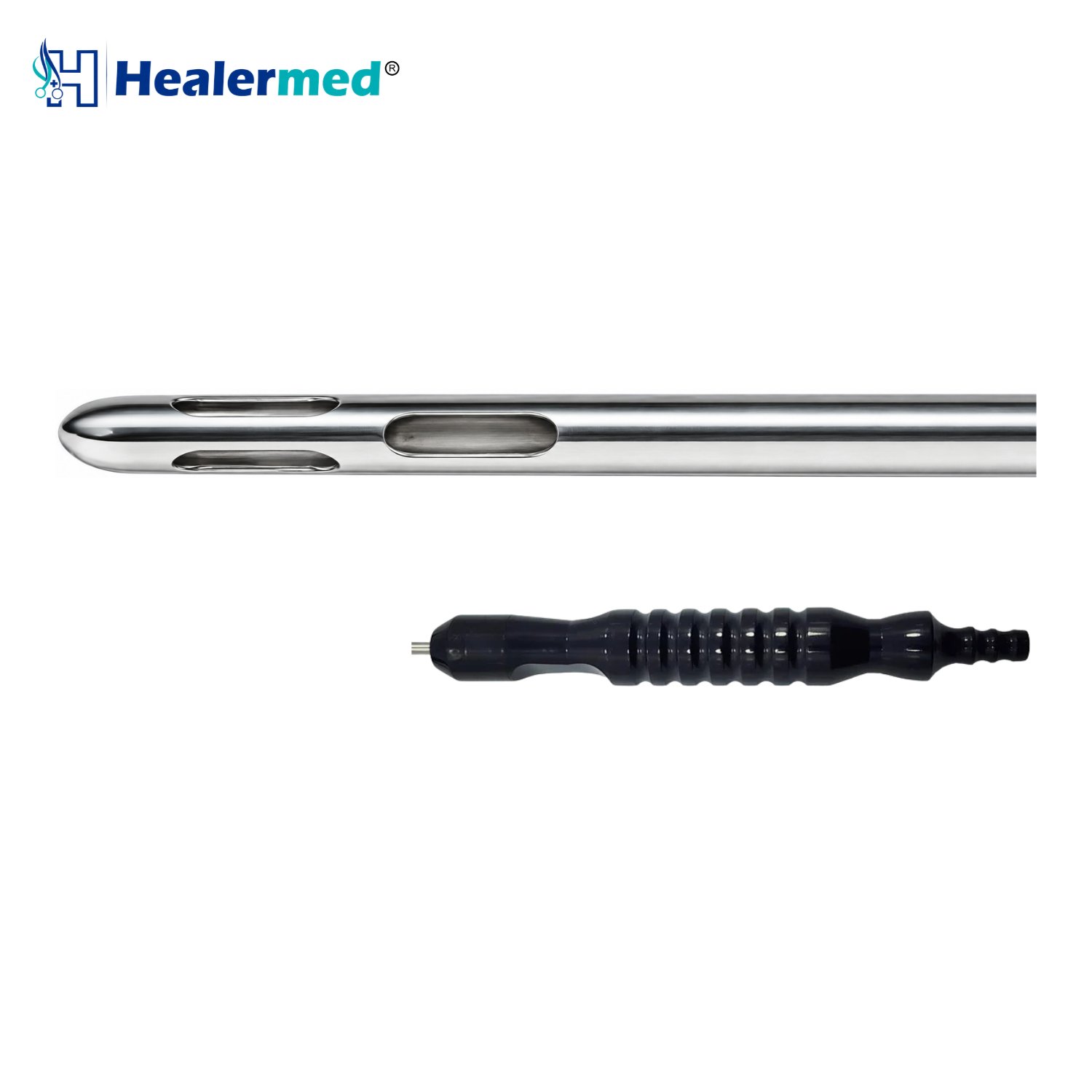 Accelerator three port liposuction cannula with graded port sizes, German stainless steel