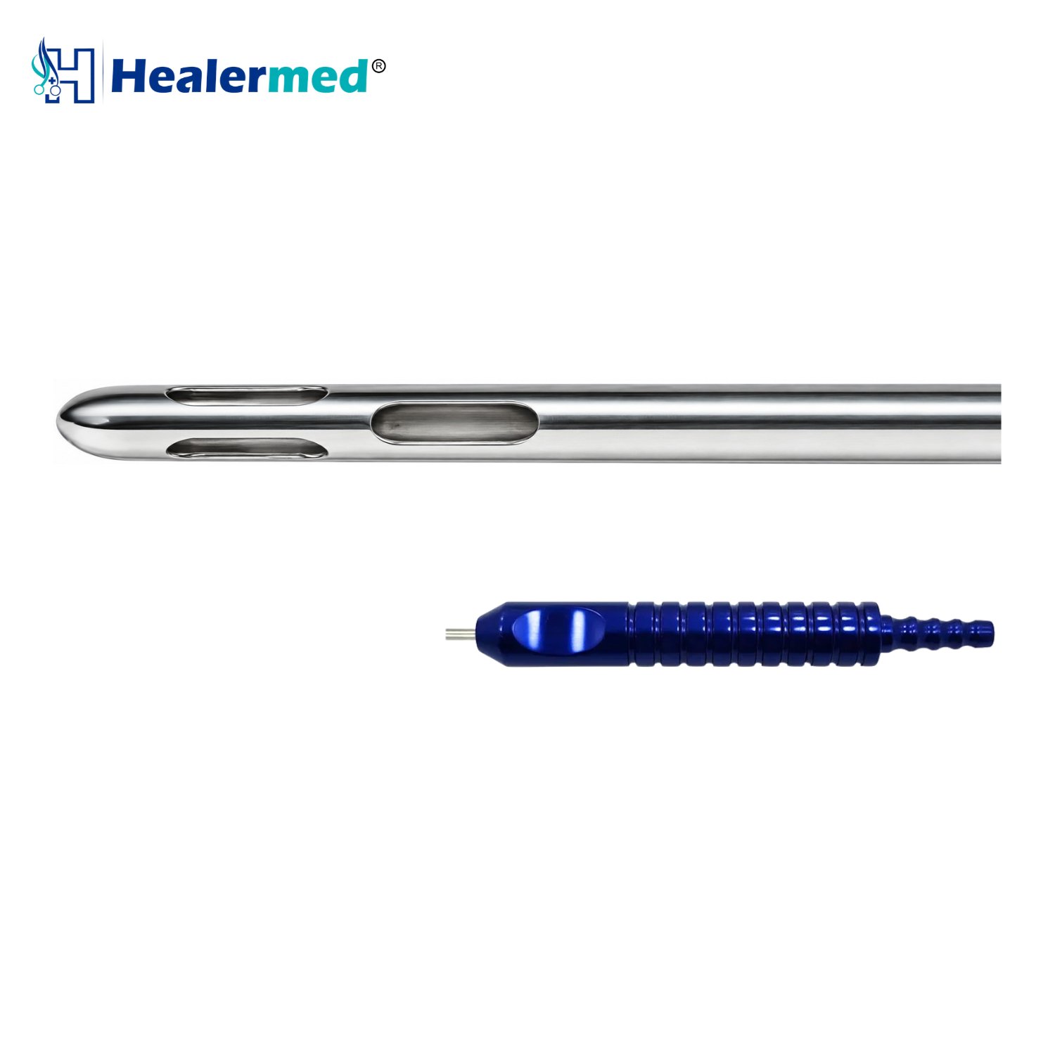 Accelerator three port liposuction cannula with graded port sizes, German stainless steel