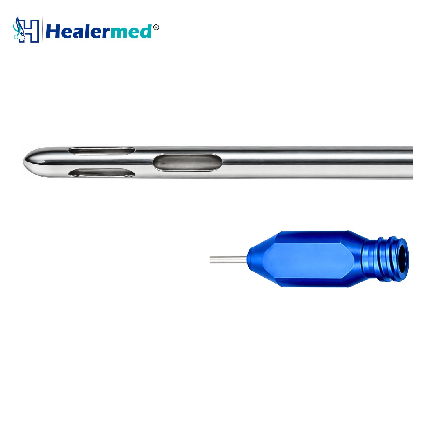 Accelerator three port liposuction cannula with graded port sizes, German stainless steel
