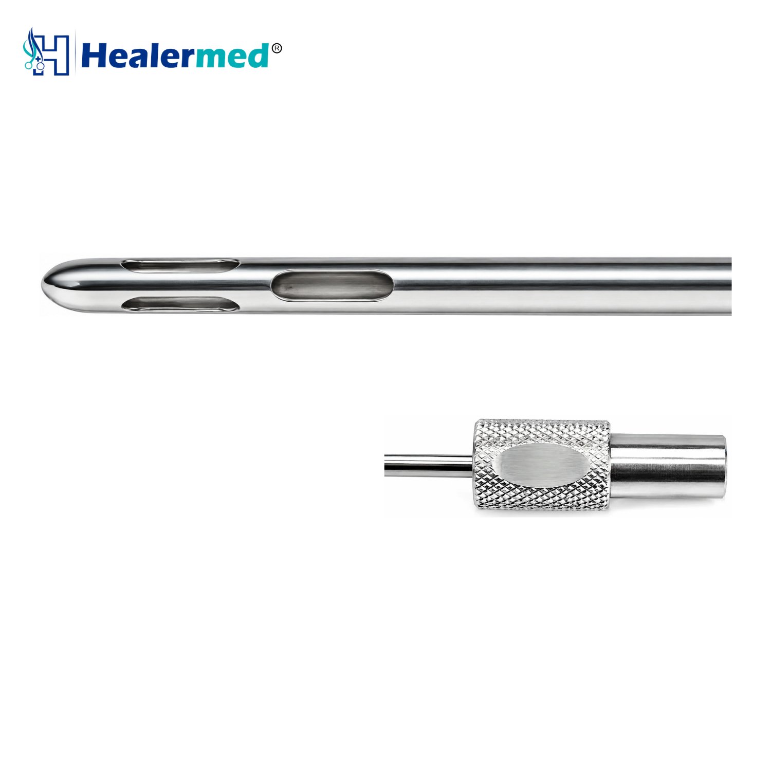 Accelerator three port liposuction cannula with graded port sizes, German stainless steel