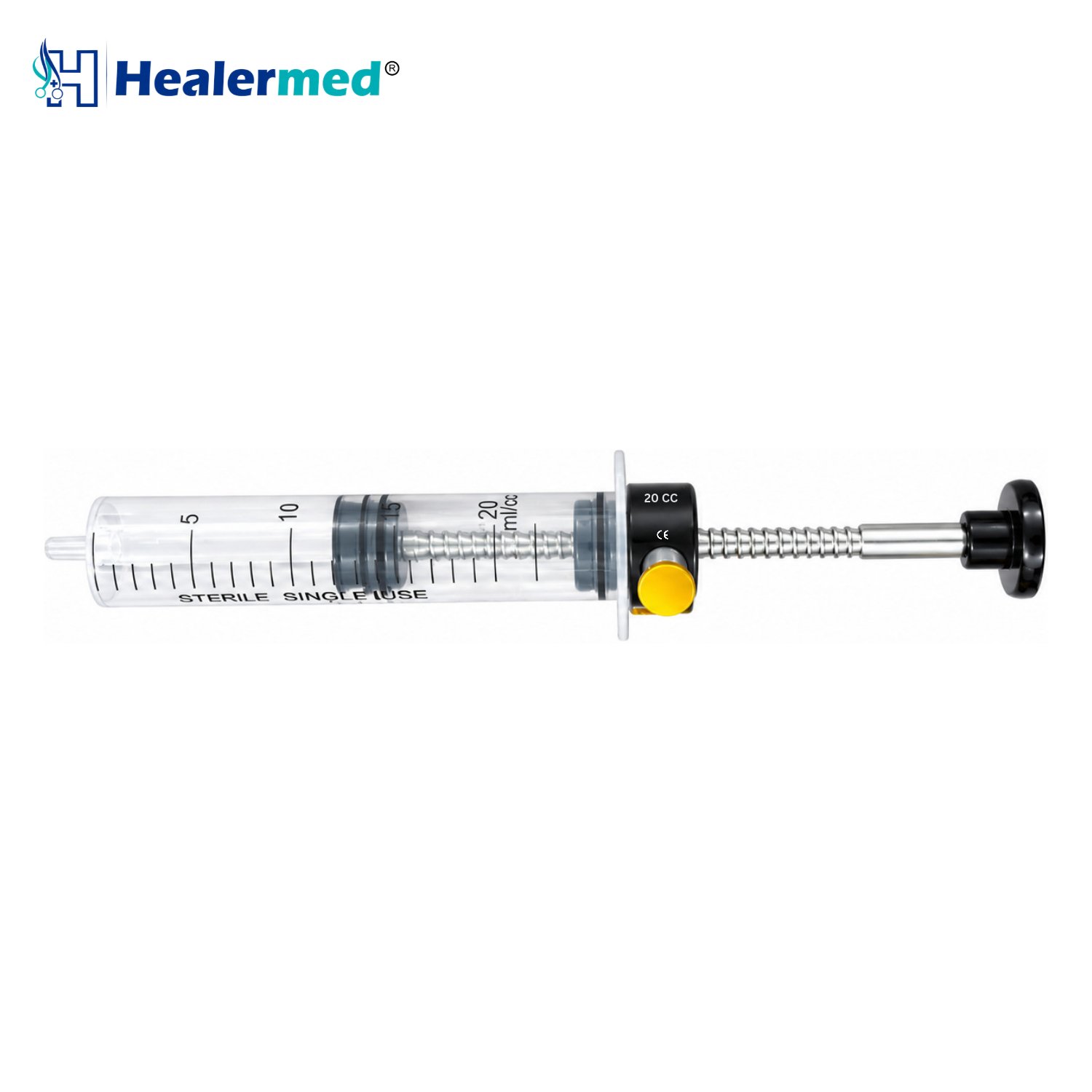 Auto lock fat harvesting syringe 20cc, German stainless steel