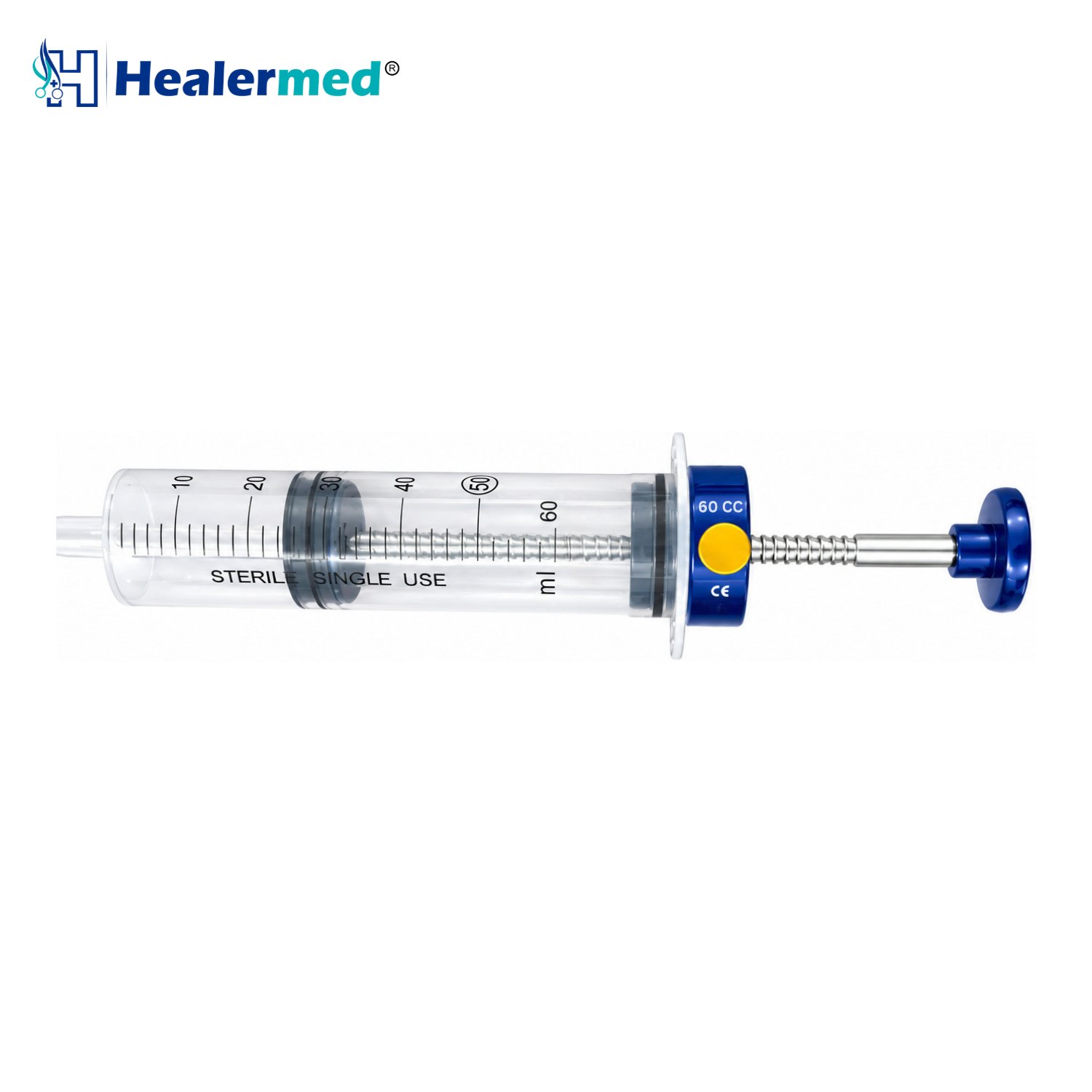 Auto lock fat harvesting syringe 60cc, German stainless steel