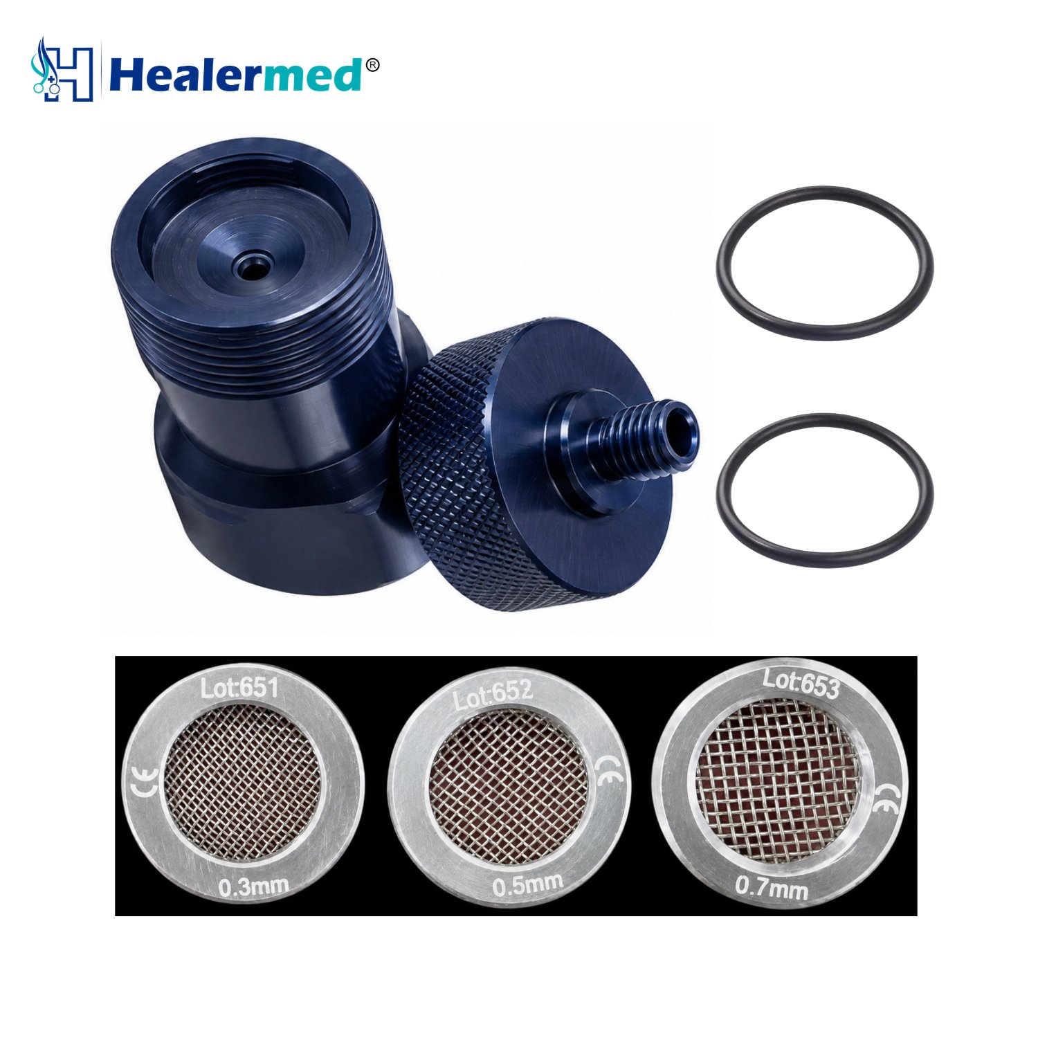 Nano Fat Transfer Set – Long Pattern with 3 mesh filters and 2 gas rings, German stainless steel