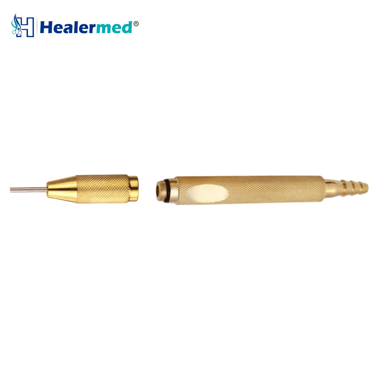 Stainless Steel Handle for Threaded Hub Cannulas for liposuction cannulas, German stainless steel