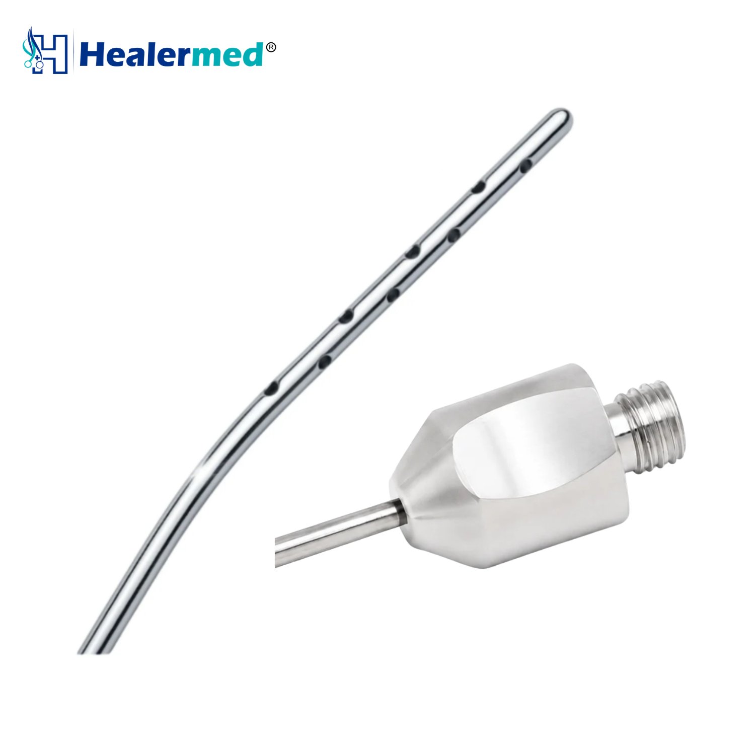Angled Tumescent Infiltration liposuction cannula with BeautiFill Laser Compatible hub, German stainless steel