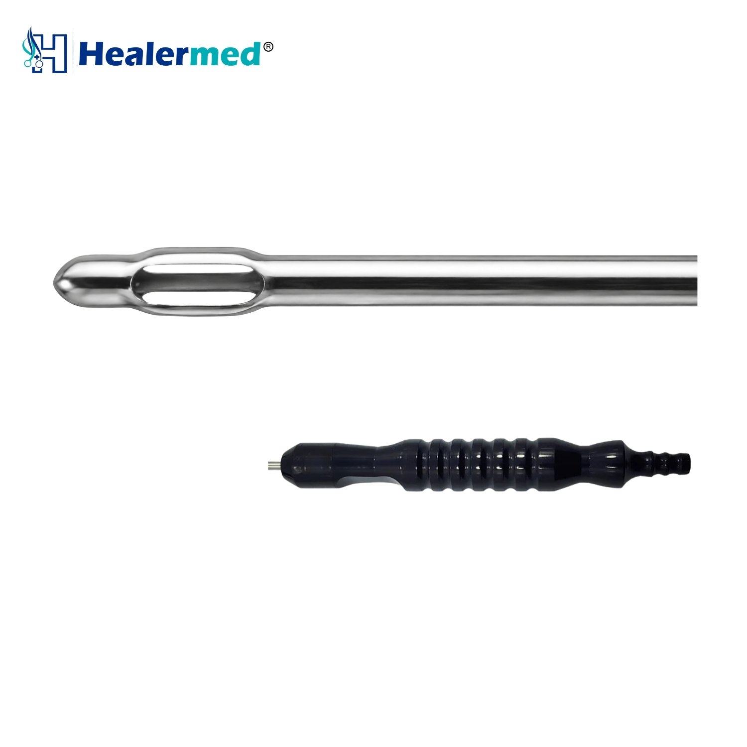 Black Power Handle Basket Shaped Liposuction Cannula, German stainless steel