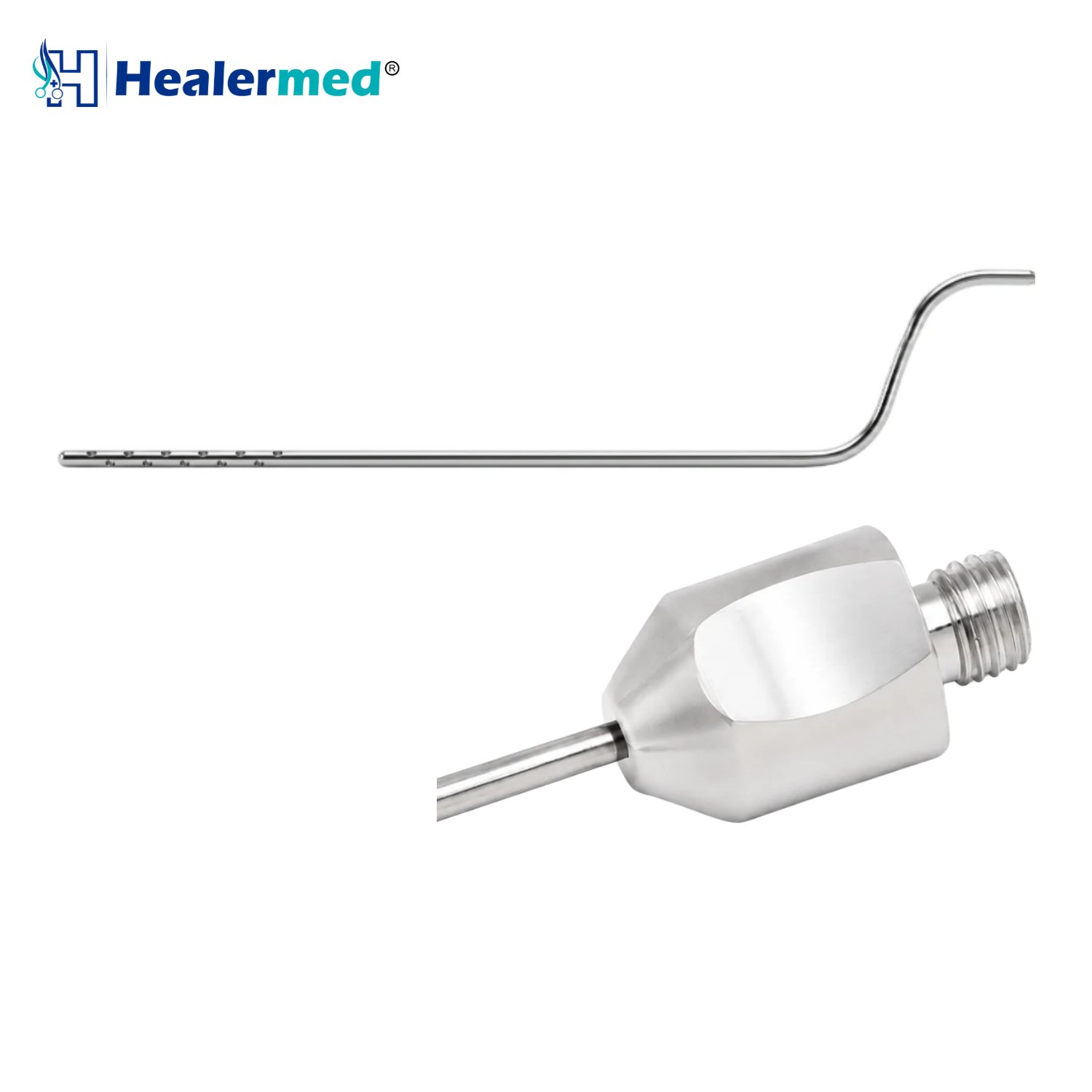 Tumescent Bayonet Infiltrator liposuction cannula with BeautiFill Laser Compatible hub, German stainless steel