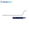 Bayonet tumescent infiltrator liposuction cannula featuring a premium surgical steel shaft and a rigid grooved fixed handle.