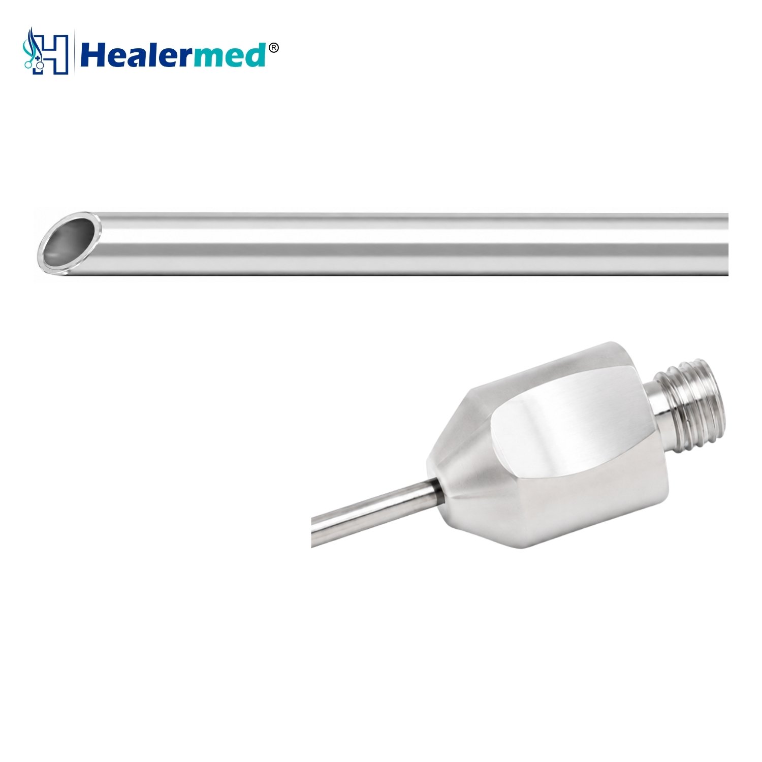 Beveled Hole On Top liposuction cannula with BeautiFill Laser Compatible hub, German stainless steel