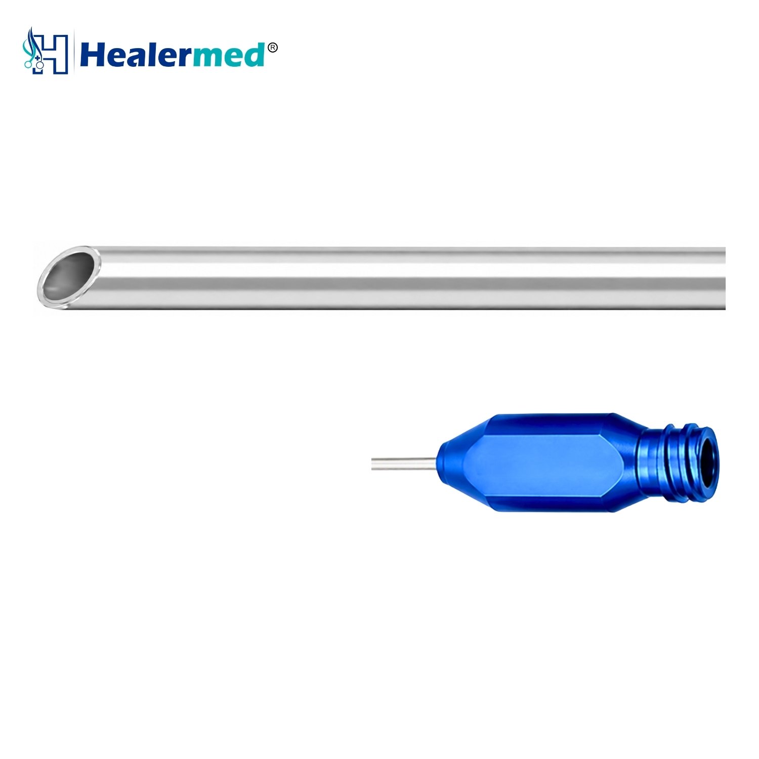 Beveled Hole On Top liposuction cannula with Luer Lock hub, German stainless steel