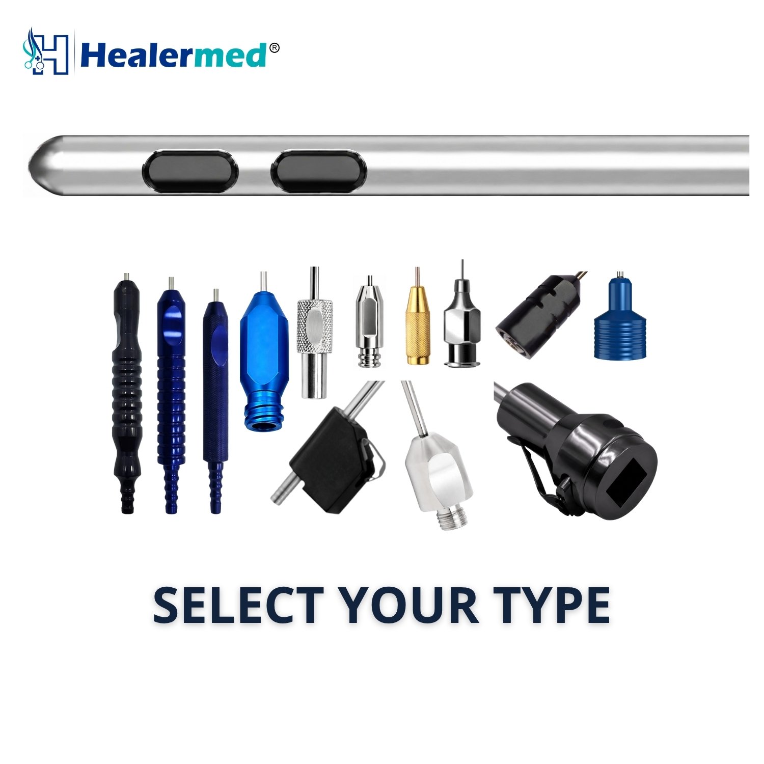 Bi-port liposuction cannula with two holes in one line, German stainless steel