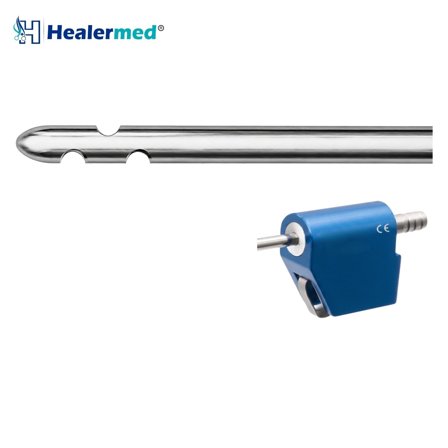 Candy Cane liposuction cannula with MicroAire PAL Compatible hub, German stainless steel