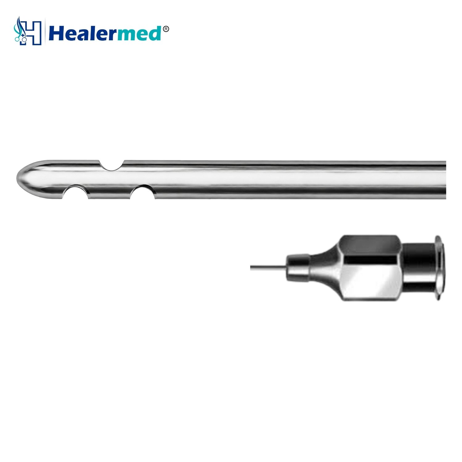 Candy cane curved liposuction cannula with curved shaft, German stainless steel