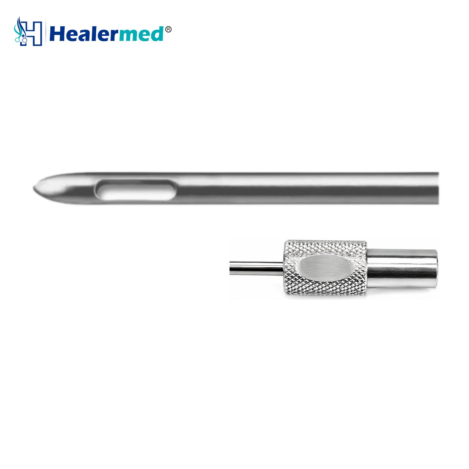 Cobra style two port liposuction cannula, German stainless steel