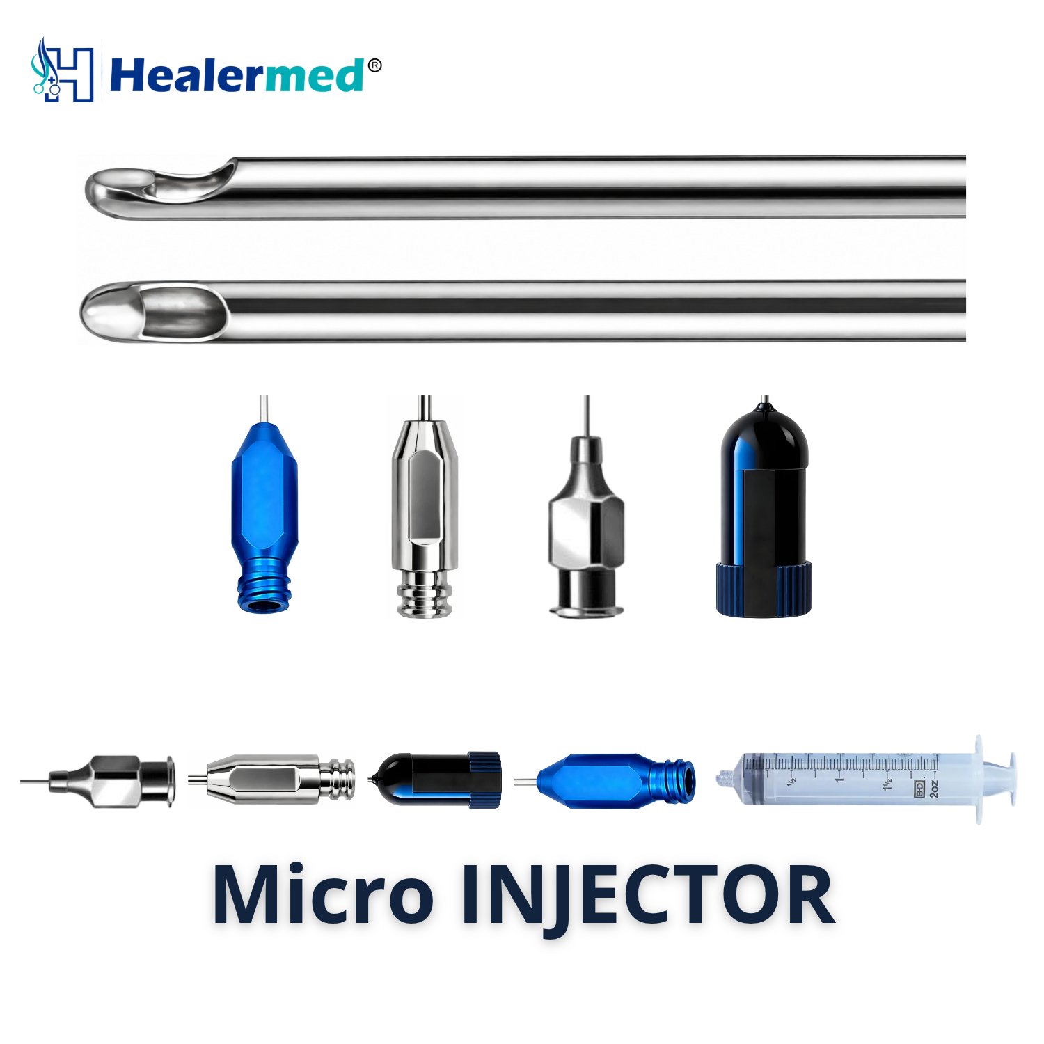 Coleman spoon tip injector cannula with scooped tip, German stainless steel
