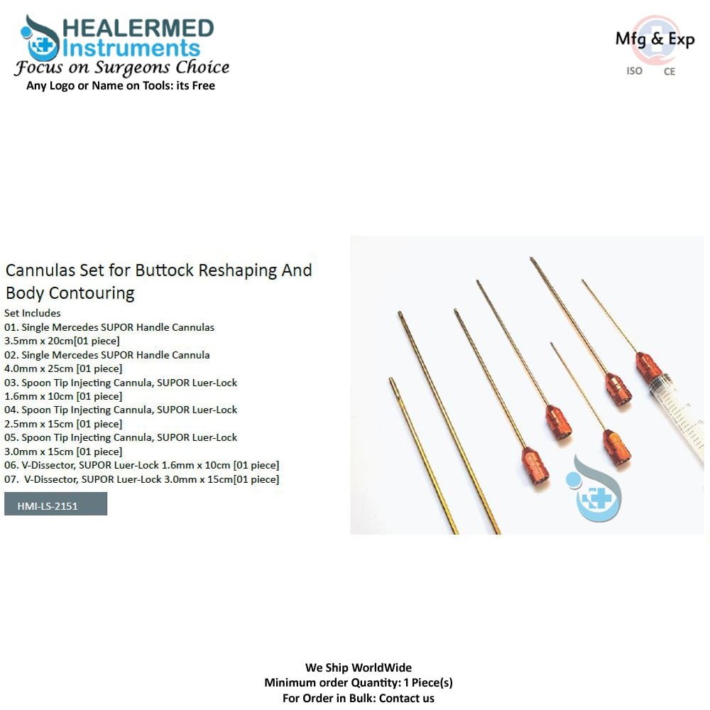 Cannulas Set For Buttock Reshaping And Body Contouring