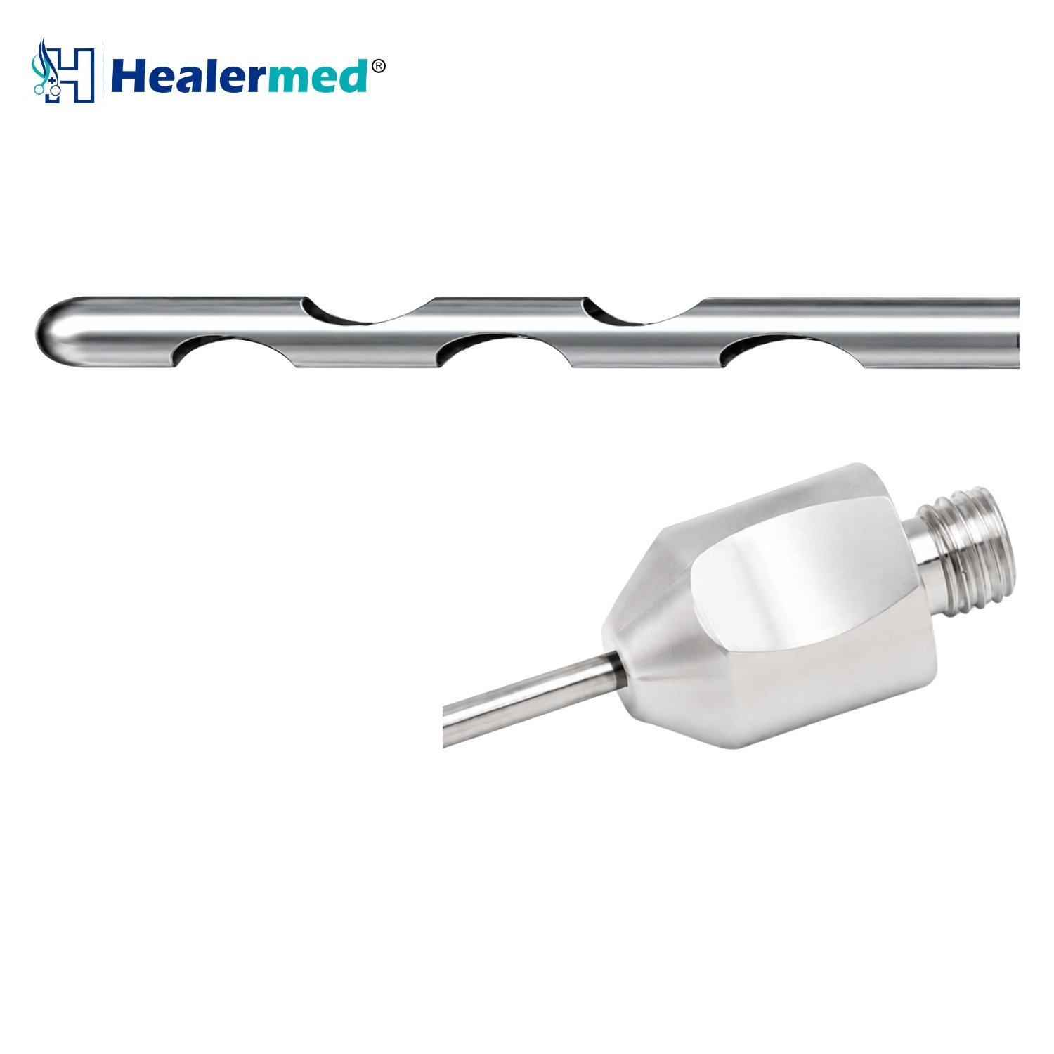 Deep Cut liposuction cannula with BeautiFill Laser Compatible hub, German stainless steel
