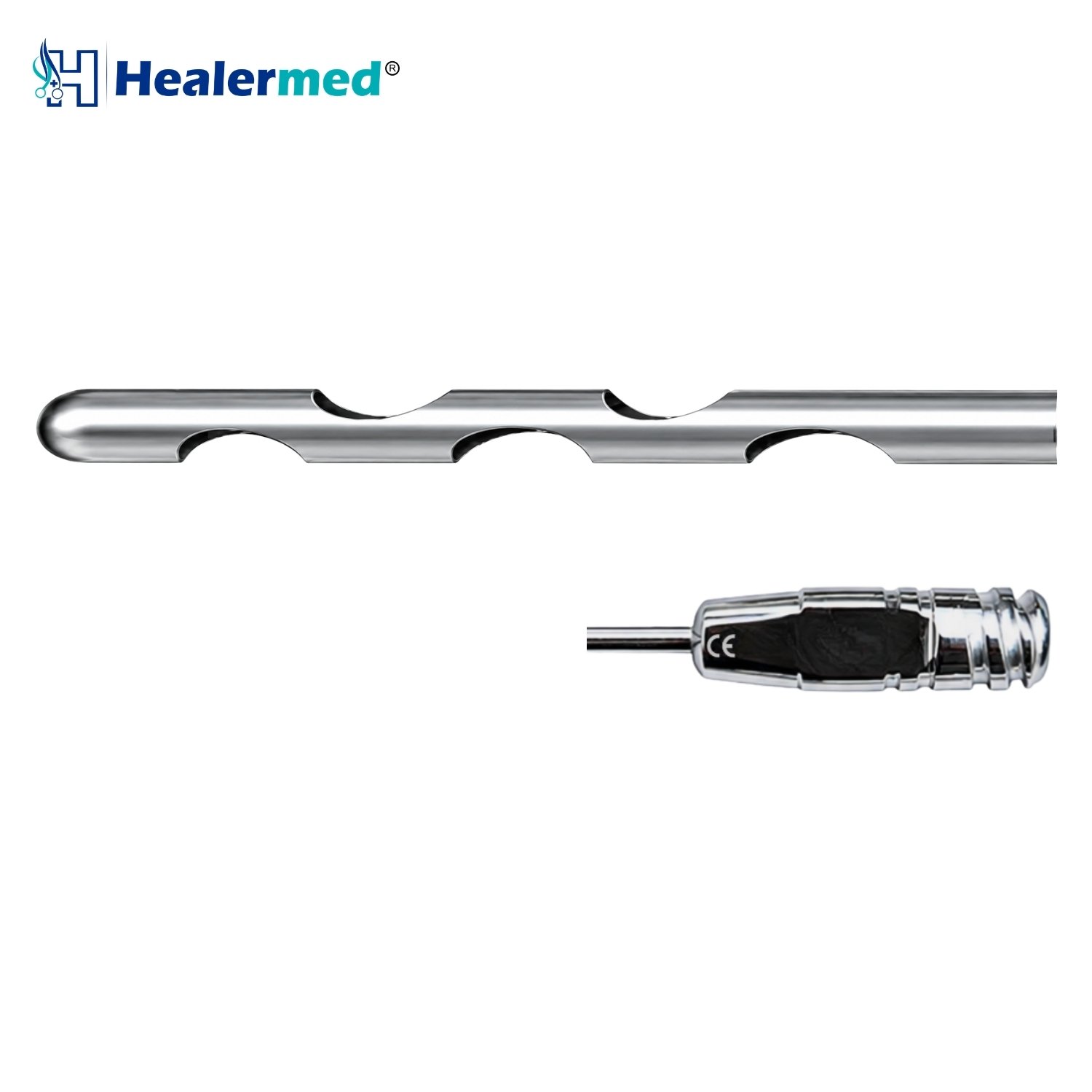 Deep Cut liposuction cannula with Stainless Steel Luer Lock hub, German stainless steel