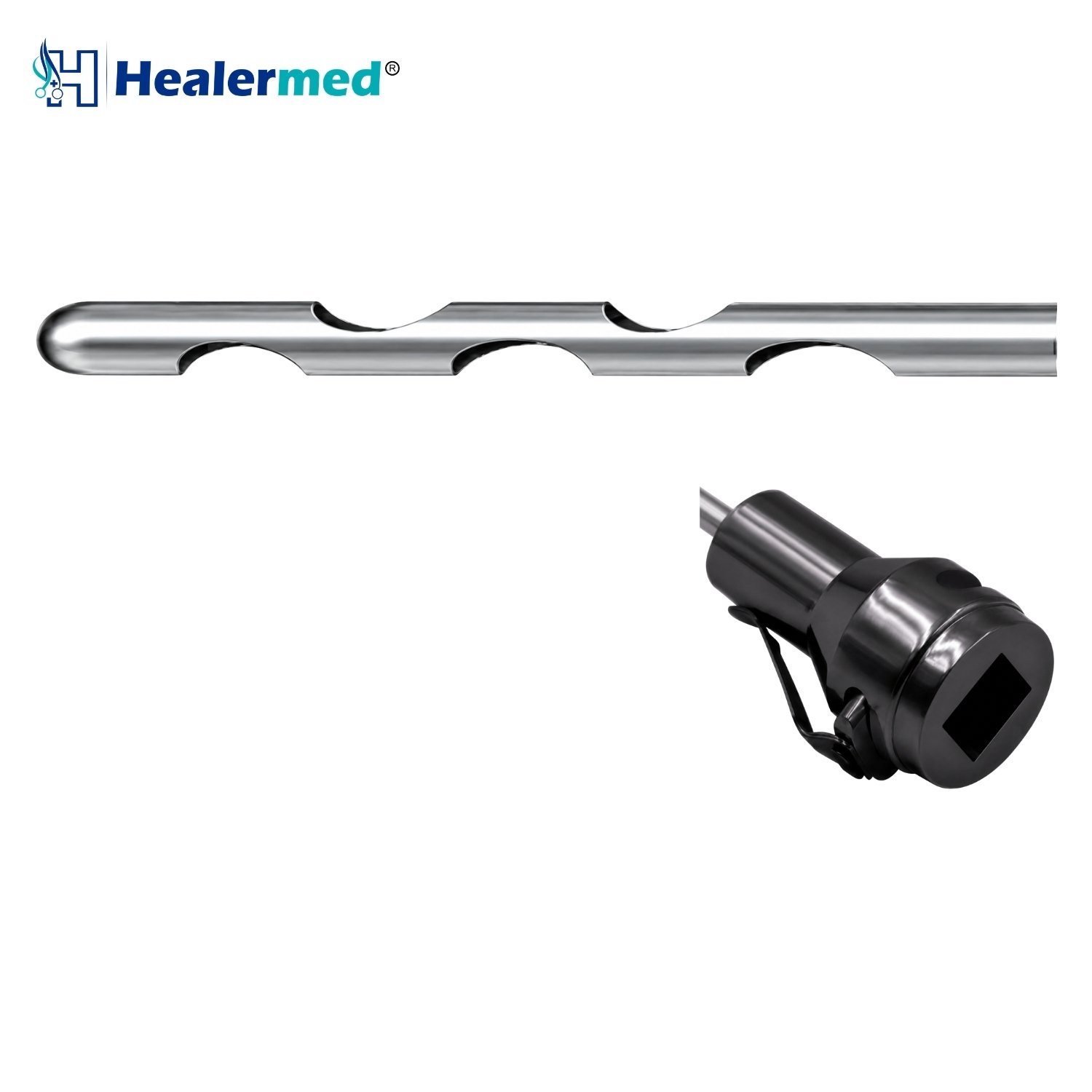 Deep Cut liposuction cannula with Vibrasat Quick Lock hub, German stainless steel