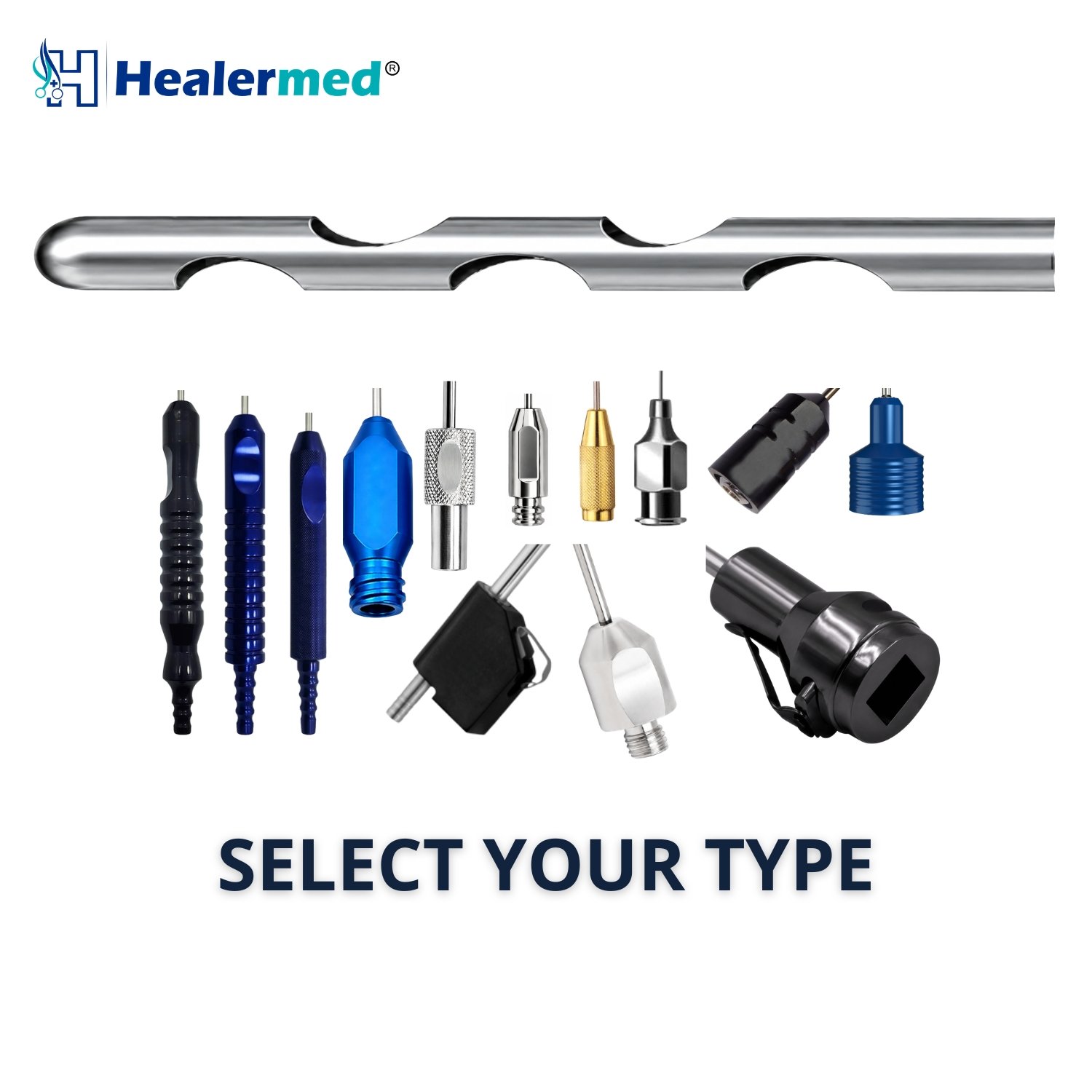 Deep cut liposuction cannula with extended sharpened cutting edge, German stainless steel