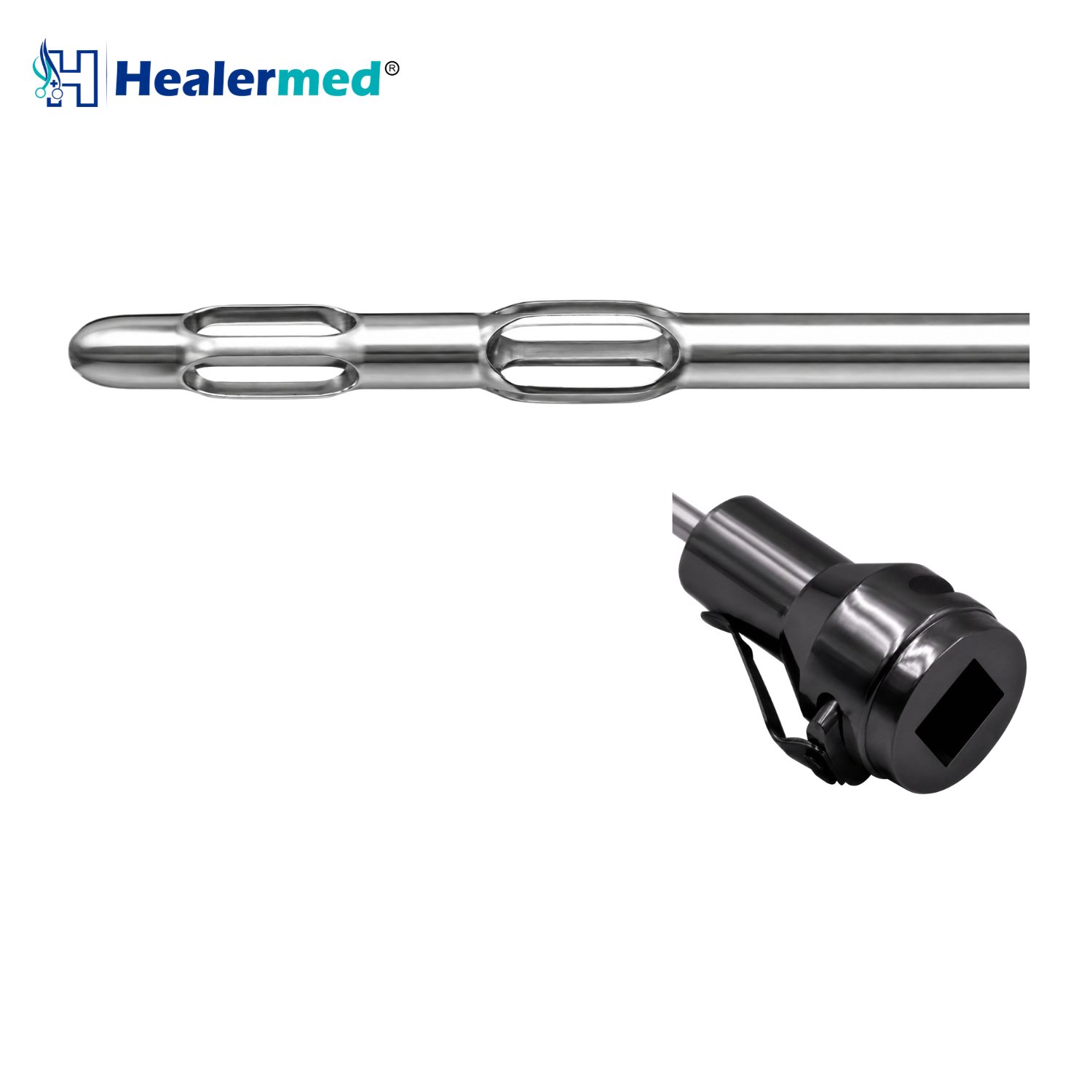 Double Basket Becker Liposuction cannula with Vibrasat Quick Lock hub, German stainless steel