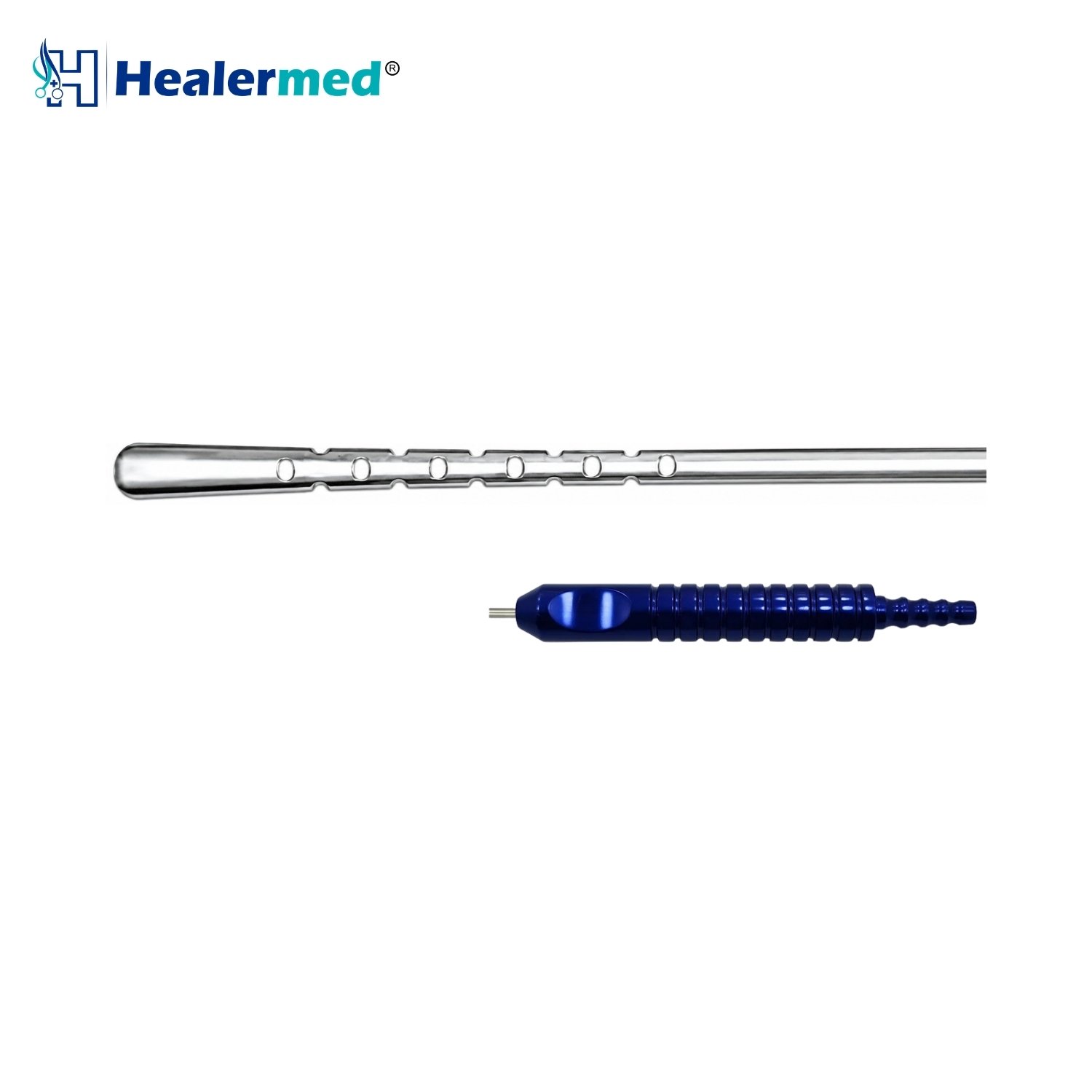 Grooved power handle facelift infiltration cannula, German stainless steel