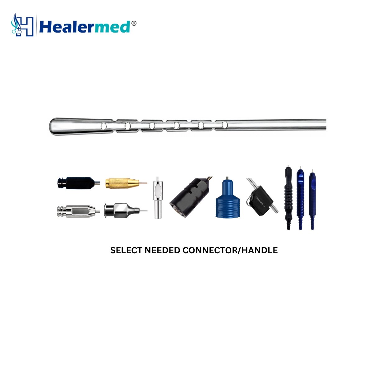Facelift infiltration cannulas set, German stainless steel, 1.0mm to 6.0mm diameters