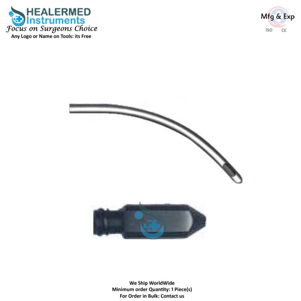 Single hole Curved micro Injector cannula Luer lock cannula