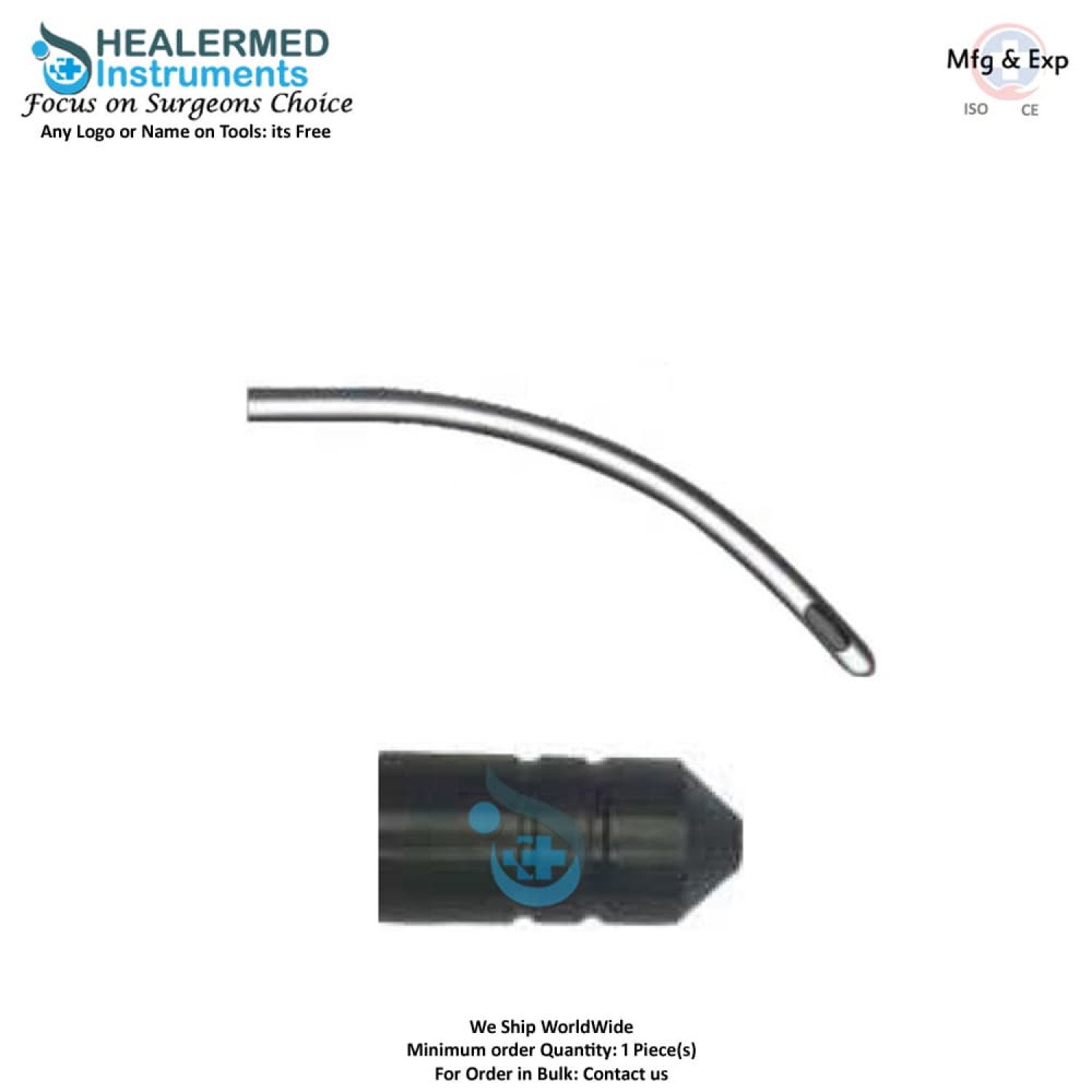 Single hole Curved micro Injector cannula Super Luer lock