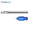 Field flap liposuction cannula with elevated leading edge for jawline and submental contouring, German stainless steel