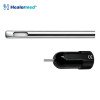 Field flap liposuction cannula with elevated leading edge for jawline and submental contouring, German stainless steel