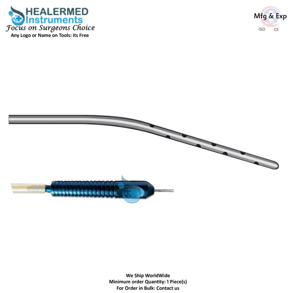 Tumescent Angled Infiltration cannula Fixed Handle