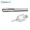 Flap dissector liposuction cannula with broad flattened blunt dissecting head, German stainless steel