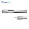 Flap dissector liposuction cannula with broad flattened blunt dissecting head, German stainless steel